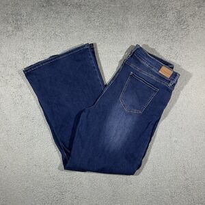 Flying Banana Womens Blue Medium Wash Pockets Denim Flared Jeans Size 16M #2204